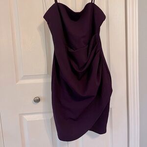 Plum windsor draped bodycon mini dress